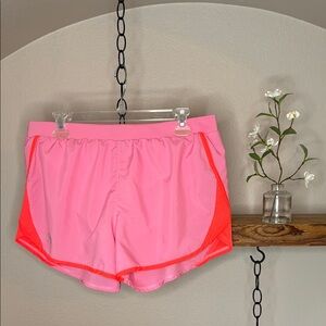 Under Armour Women's Fly By Running Shorts, Pink and Orange, L